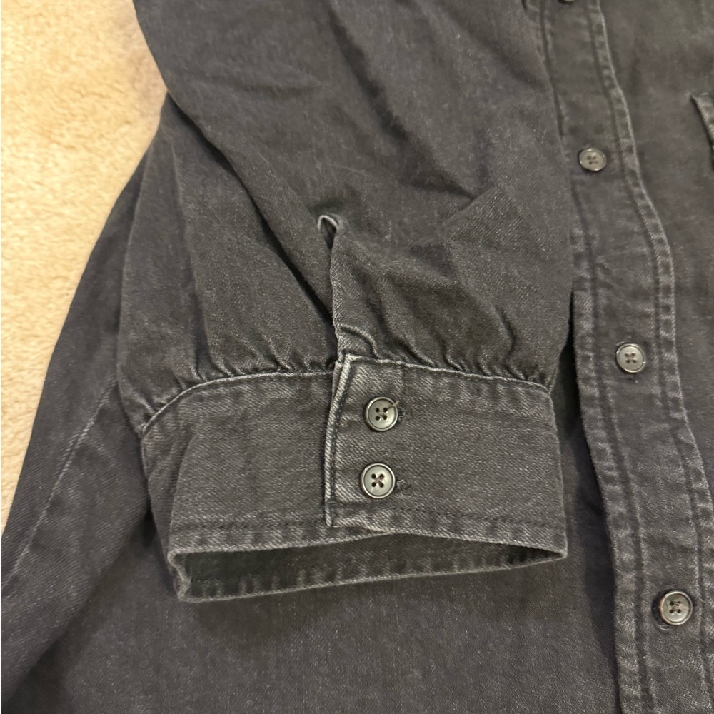 FRAME denim black short sleeve shirt SIZE M - Picture 6 of 6